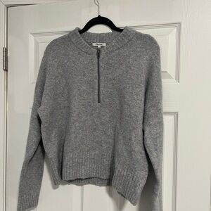 Madewell Gray Zip-Up Sweater